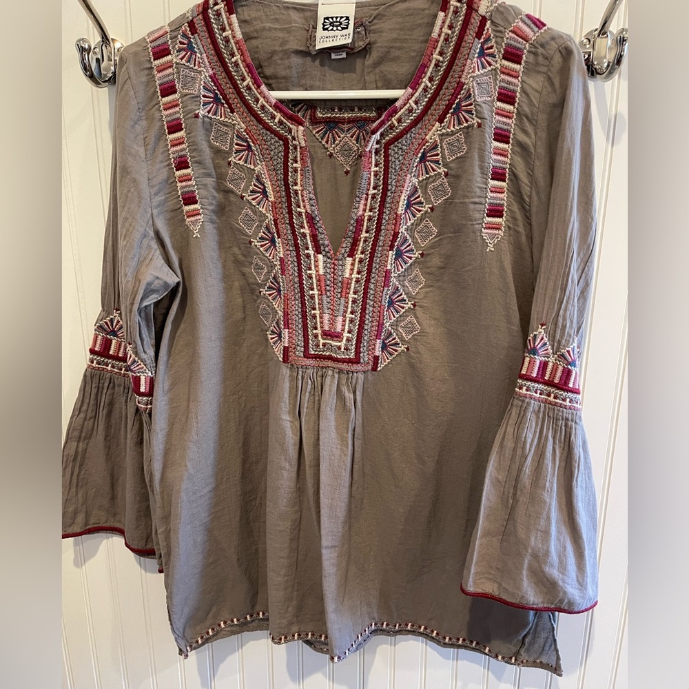 NWOT Johnny Was Embroidered RELAXED TRAPUNTO BLOUSE!‎